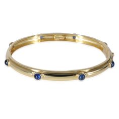 Tiffany & Co. Vintage Cabochon Sapphire Bangle Bracelet In 18k Yellow Gold Bangle / Yellow Gold Tiffany & Co. Sapphire Bangle, Gold Tiffany, Yellow Gold Color, Yellow Gold Bangle, Gold Bangle, Gold Bangles, Tiffany & Co., Bangle Bracelet, Chain Bracelet