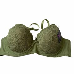 Women’s Size 32b Green Bra. Nwt Excellent Condition. A Couple Of Tiny Imperfections In The Cup Lining But They Won’t Bother You. Pretty Avocado Color And Nice Lace Detail. Adjustable Straps. Avocado Color, Green Bra, Cute Bra, Beautiful Closets, Green Bras, Green Stuff, The Cup, Green Lace, Underwire Bra