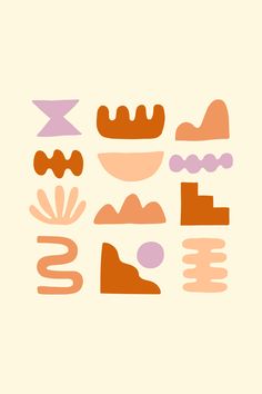 abstract desert shapes Abstract Shape Illustration, Shapes Branding, Artistic Branding, Small Projects Ideas, Shape Illustration, Ipad Painting, Graphic Shapes, Artist Branding, Art Therapy Activities