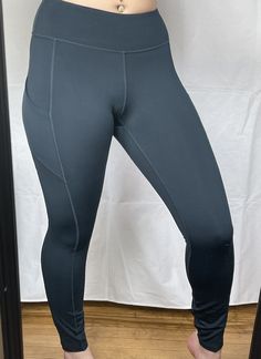 Compression full length active leggings w/ a slim fit, rectangular side pockets, yoga stitch detail & a wide waistband for great coverage. 82% Polyester, 18% Spandex Compression Leggings, Active Leggings, Wide Waistband, Full Length, Slim Fit, Spandex, Yoga, Leggings, Navy