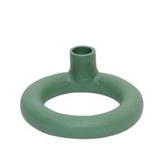 a green plastic ring on a white background