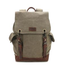 Outdoor Multifunctional Canvas Backpacks - Woosir Large Capacity Khaki Canvas Bag For Outdoor, Khaki Canvas Bag With Large Capacity For Outdoor, Large Capacity Canvas Backpack, Large Capacity Cotton Backpack For Outdoor, Canvas Backpack For Outdoor Activities With Pockets, Outdoor Large Capacity Cotton Bag, Practical Khaki Backpack For Travel, Canvas Backpack With Multiple Pockets, Khaki Waxed Canvas Backpack For Outdoor