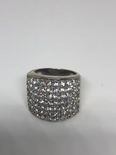 Vintage white sapphire ring Pave set 925 Sterling Silver Setting Size 6 or 9 Can be resized, my jeweler charges $10-$20 All rings are shipped free in the US in a nice gift box. Check out our over a THOUSAND great reviews Engraving is $4 per letter and is not always perfect depending on the piece. It can take a few days if the jeweler is busy. This is payable to Paypal Judithsltd@gmail.com Classic Rings With Bling For Anniversary, Formal Diamond White Crystal Ring With Sparkling Stones, Classic Anniversary Ring With Bling, Classic Anniversary Rings With Bling, Elegant White Bling Ring Jewelry, White Bling Jewelry Ring, Classic Silver Rings With Sparkling Stones, Classic Rings With Sparkling Stones For Gift, Classic Silver Crystal Ring With Sparkling Stones