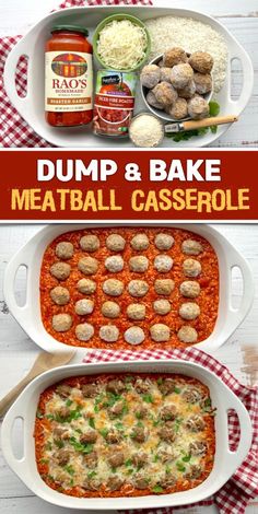 an image of dump and bake meatball casserole