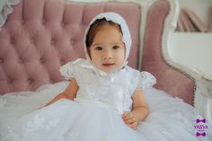 "Beautiful white christening bonnet for the girl. Perfectly complement any outfit for baptism. For sewing bonnet using high quality materials. The lining of dress is 100%-cotton. You may also order dresses,christening shoes, baptism blanket. If you have any doubts, please contact us so we can help you find the best size. The measurements listed below are the actual measurements of the head baby: 0-3 months: 14-16\" 3-6 months: 16-18\" 9-12 months: 18-20\" Do not hesitate to contact us if you hav Fitted White Bonnet For Baptism, White Fitted Bonnet For Baptism, Sewing Bonnet, White Baptism Dress, Baby Girl Bonnet, Baby Blessing Dress, Lace Baby Bonnet, Newborn Girl Dresses, Christening Shoes