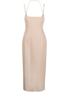 Lined Midi Slip Dress For Formal Occasions, Lined Midi Slip Dress For Formal Events, Elegant Fitted Midi Dress With Adjustable Straps, Lined Midi Length Slip Dress For Formal Events, Elegant Midi Length Dress With Straps, Elegant Slip Dress With Adjustable Straps And Square Neck, Elegant Midi Dress With Adjustable Straps And Square Neck, Elegant Midi Dress With Straps, Elegant Beige Dress With Adjustable Straps