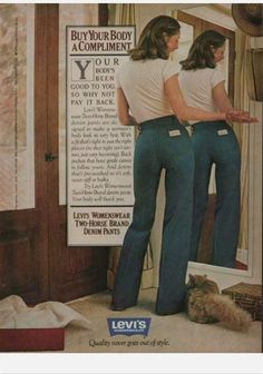 Nwt, 1970s Vintage High Waisted, Flare Leg Jeans, Size 28. 24" Waist, 14 "Rise, 33.5" Inseam. One Owner. My Mom's. She Never Did Wear Them. Horse Brand, 60s 70s Fashion, 70s Inspired Fashion, 70s Outfits, Deep Winter, All Jeans, Retro Photo, 1970s Fashion, Flare Leg Jeans