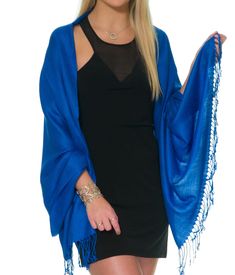 PRICES MAY VARY. ☆Multiple Ways to Wear☆ Our pashmina shawls offer generous coverage, draping over your shoulders to provide warmth and comfort. Whether you need to stay cozy during a cool evening or simply want to add a stylish layer to your outfit. Wear in a variety of styles: long, knotted, looped, twisted, capes, poncho, wrap, pashmina or doubled around the neck. Measures approximately 74” x 29” including fringe 3.5”. Made from 100% Viscose – even if the tag says otherwise. ☆Soft Shawl☆ Vers White Shawl, Blue Shawl, Poncho Wrap, Wedding Shawl, Pashmina Shawl, Shawls And Wraps, Scarf Styles, Scarf Wrap, Shawl