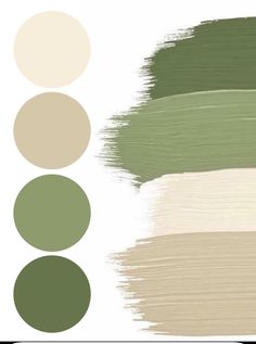 an image of paint swatches in shades of green, beige and white with text overlay