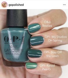 Dip Powder Nails Opi, Green Dip Powder Nails, Green Dip, Aqua Nails, Acrylic Nails At Home