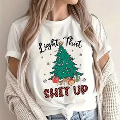 Funny Christmas Tee Is Perfect For The Holidays! * New In Package * Excellent Condition, No Visible Flaws * Large And Xl Available * Lg - 20.5" Pit To Pit/ 26" In Length * Crew Neck * 100% Polyester * Short Sleeve White Casual Christmas T-shirt, Casual White Christmas T-shirt, White Casual T-shirt For Christmas, Casual White T-shirt For Christmas, Holiday White T-shirt With Graphic Print, White Graphic Tee For Holiday, Holiday White Graphic Tee Top, Holiday White Graphic Tee, White Holiday Graphic Tee