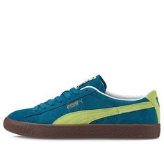 PUMA Unisex Suede Vtg Sneakers Blue/Green 374921-17 (SNKR/Skate/Light/Casual/Low Top) Green Casual Skate Shoes For Streetwear, Casual Green Skate Shoes For Streetwear, Blue Lace-up Sneakers For Skateboarding, Blue Retro High-top Sneakers, Retro Blue High-top Sneakers, Green Casual Sneakers, Blue Retro Skate Shoes For Sports, Retro Green Skate Shoes For Sports, Retro Blue Sneakers With Vulcanized Sole