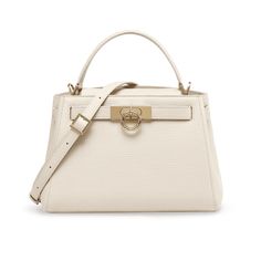 PARISA WANG® | Madison Medium Top Handle Bag Elegant Beige Satchel With Metal Hardware, Elegant Daily Satchel With Turn-lock Closure, Elegant Satchel With Turn-lock Closure For Daily Use, Timeless Office Satchel With Turn-lock Closure, Timeless Beige Bags With Metal Hardware, Timeless Satchel With Turn-lock Closure And Double Handle, Luxury Top Handle Bags With Metal Hardware For Everyday, Luxury Everyday Bags With Top Handle And Metal Hardware, Timeless Top Handle Bag With Metal Hardware