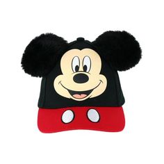 Disney Toddler Mickey Mouse Face Baseball Cap with 3D Plush Ears Made of 100% Cotton One size fits most up to 20-inches 6.5-inch brim Interior sweatband Adjustable hook and loop closure Adorable Mickey Mouse design Disney Toddler Mickey Mouse Face Baseball Cap with 3D Plush Ears by Jerry Leigh. This baseball cap has a Mickey Mouse design your child is sure to love. It features an adjustable hook and loop closure to provide your child with the perfect fit and also has an interior sweatband to kee Mickey Mouse Baseball Cap, One Size Fits Most, Casual Black Mickey Mouse Hat, Black Mickey Mouse Cap, Adjustable Black Minnie Mouse Hat, Black Adjustable Minnie Mouse Hat, Red Mickey Mouse Adjustable Hat, Adjustable Red Mickey Mouse Hat, Fun Mickey Mouse Themed Hat One Size Fits Most, Fun Mickey Mouse Hat