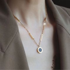 Material: Gold Plated Stainless Steel Length: 17.7" Tarnish Free Hypoallergenic Top Rated Seller Quick Shipper Open To Offers 1900+ Listings Sold Rose Gold Chain, Roman Numeral, Floral Necklace, Stainless Steel Pendant, Steel Necklace, Jewelry Companies, Mua Sắm, Circle Pendant, Necklace Earring Set