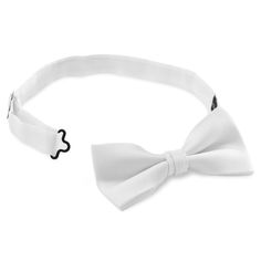 * Easy-to-use hook fastening
 * 100% silk
 * Pre-tied, adjustable strap
 * Gift box provided Classic Pre-tied Bow, White Standard Bow Tie, Classic Pre-tied Bow Tie, Classic Pre-tied Bow With Ties, Adjustable White Bow Tie, White Adjustable Standard Bow Tie, Adjustable White Satin Bow Tie, Pre-tied Bow Tie, Classic Pre-tied Butterfly Knot Bow Tie