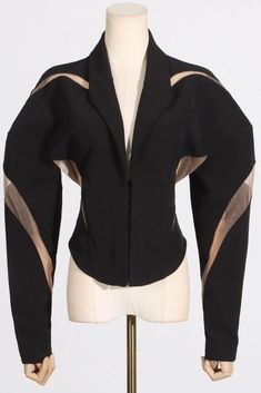 #ad Premium Quality Black V-Neck Mesh Stripe Jacket, Fashion womens jacket Fitted Track Jacket With Stand Collar For Fall, Fall Workwear Track Jacket With Stand Collar, Tailored Cropped Jacket With Long Sleeves For Fall, Fitted Track Jacket For Workwear In Fall, Spiral Illusion, Curvy Maxi Dress, Shoulder Bones, Beautiful Evening Dresses, Striped Jacket