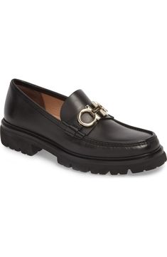 FERRAGAMO Bleecker Reversible Bit Lugged Loafer (Men) | Nordstrom Classic Calf Leather Platform Loafers With Lug Sole, Classic Platform Loafers In Calf Leather, Moc Toe Platform Loafers With Lug Sole For Work, Business Calf Leather Platform Loafers, Business Loafers With Platform In Calf Leather, Calf Leather Platform Loafers For Business, Business Platform Loafers In Calf Leather, Calf Leather Loafers With Lug Sole For Work, Classic Leather Loafers With Chunky Platform