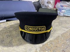 RAILROAD CONDUCTOR HAT, All Sizes. Available in all sizes Train Conductor Hat, Conductor Hat, Train Conductor, Military Memorabilia, Beautiful Belts, Handmade Products, Leather Patches, Trucker Cap, Hat Fashion