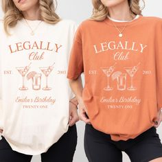 Celebrate turning 21 in style with our personalized Confort Colors T-Shirt! Featuring a fun design for those finally reaching legal drinking age, this shirt is customizable with the birth year to make it uniquely yours. Whether you're out celebrating or just want to mark the occasion, this tee is perfect for the big milestone. Made with soft, high-quality fabric, it's a great way to commemorate your 21st birthday. Key Features: - Personalized Design: Customize with your birth year and name for a 21st Birthday Tshirt Ideas Women, 2003 Birthday, 21st Birthday Shirt, 21st Birthday Shirts, Twenty First Birthday, Turning 21, Deer Shirt, 21 Birthday, First Birthday Shirts