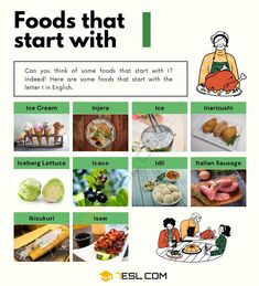 food that start with the letter e in english and spanish, including meats, vegetables, fruit, and other foods