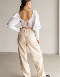 Pants are made from a summer suit fabric. High-waisted, side pockets, there are belt loops.Product parameters:The length of the product: 44,5in/113 cmPants width: 9,5in/24 cmModel's height: 174 cm, she is wearing size S.Season: Spring/SummerComposition: 83% Cotton 15% Linen 2% ElastanCare: Machine wash: 40° C. Spin: 600-800 rpm. Do not use the tumble dryer. Do not use chlorine bleach and stain removers. Ironing of the product: high temperature, from the inside.Size Guide, inches:XS: bust - 32-33 Fitted High-waisted Summer Chinos, Summer Elegant Ankle-length Chinos, Elegant Summer Ankle-length Chinos, Spring Wide Leg Cotton Pants With Belt Loops, Spring Cotton Wide Leg Pants With Belt Loops, Cotton Wide Leg Pants With Belt Loops For Spring, Spring Workwear Dress Pants With Belt Loops, Spring Dress Pants With Belt Loops For Work, Wide Leg Chinos With Belt Loops For Spring