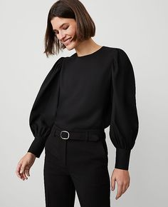 Elevate your everyday with this softly shirred blouse. Crew neck. Long sleeves with shirred sleeve caps and button cuffs.,Imported:Imported,Fit:Slim: Tailored and perfect for layering.,Length:23" long,Fabrication:100% Polyester,Garment Care:Machine Washable Shirred Cuff Blouse by Ann Taylor Size regular - XS Black Women's Crew, Neck, Long, Sleeve, Blouse, Tops, 100%, Polyester, Machine, Washable Fitted Long Sleeve Blouse With Elastic Sleeves, Fall Bishop Sleeve Puff Top With Smocked Cuffs, Fall Puff Sleeve Top With Smocked Cuffs, Chic Long Sleeve Tops With Elastic Cuffs, Chic Bishop Sleeve Top With Smocked Cuffs, Chic Top With Smocked Cuffs And Bishop Sleeves, Chic Tops With Smocked Cuffs And Bishop Sleeves, Chic Tops With Bishop Sleeves And Smocked Cuffs, Fall Blouse With Bishop And Elastic Sleeves