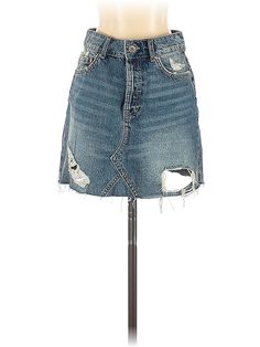 Zara Basic Denim Skirt Size: X-Small Bottoms - used. No Fabric Content | Zara Basic Denim Skirt: Blue Bottoms - Size X-Small Cheap Zara Denim Skirt, Blue Denim Skirt, Zara Basic, Denim Skirt, Womens Bottoms, Blue Denim, Ballet Skirt, Women Handbags, Blue