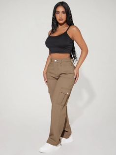 Discover the perfect balance of style and functionality with our Denim High Waist Flap Pocket Side Cargo Jeans. These jeans redefine casual chic with their high waist design, delivering a flattering silhouette that accentuates your curves. Crafted from premium denim, they offer both durability and comfort for everyday wear. Embrace a new level of sophistication with this modern twist on a classic denim staple. Specifications: Jeans Style: Cargo Pants Closure Type: Zipper Fly Details: Button, Poc Mid-rise Khaki Denim Cargo Jeans, Trendy Mid-rise Khaki Cargo Jeans, Khaki Mid-rise Denim Cargo Jeans, Chic High Waist Fitted Cargo Jeans, Khaki High Waist Non-stretch Jeans, Chic Fitted Cargo Jeans With Pockets, Chic High Rise Jeans With Side Pockets, Chic Fitted Cargo Jeans, Chic High-rise Jeans With Side Pockets