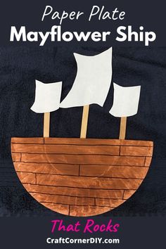 paper plate mayflower ship that rocks craftivity project for kids to make and decorate