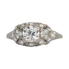 Ring Size: 7.75 Metal Type: Platinum [Hallmarked, and Tested] Weight: 3.5 grams Center Diamond Details: Weight: .68 carat Cut: Old European Brilliant Color: I Clarity: VS1 Side Diamond Details: Weight: .20 carat, total weight Cut: Antique Single Cut Color: F Clarity: VS Finger to Top of Stone Measurement: 4.5mm Condition: Excellent Gia Certified Art Deco Platinum Rings, Gia Certified Platinum Art Deco Ring, Gia Certified Platinum Collectible Rings, Collectible Platinum Diamond Ring In Diamond White, Collectible Diamond White Platinum Diamond Ring, Art Deco Brilliant Cut Diamond Ring Collectible, Art Deco Collectible Diamond Ring With Brilliant Cut, Platinum Collectible Diamond Ring, Platinum Diamond Ring With Diamond Cut For Collectibles