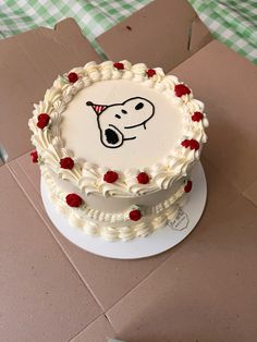 there is a cake with a dog on it