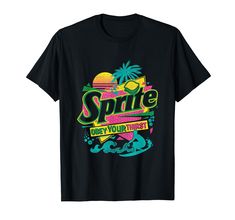 PRICES MAY VARY. Fans of the tingling tartness and taste will love our range of officially licensed Sprite clothing and accessories! Officially licensed Sprite merchandise featuring the Sprite Retro 90s Beach Obey Your Thirst design. Lightweight, Classic fit, Double-needle sleeve and bottom hem 90s Beach, Retro 90s, Luxury Store, Pharmacy Gifts, Clothing And Accessories, Branded T Shirts, Baby Shop, Special Features, Top Styles