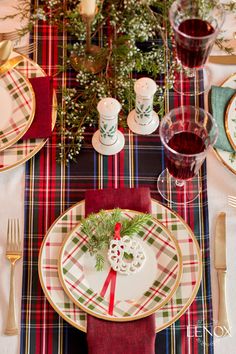 Holiday Plaid 12-Piece Dinnerware Set by Lenox