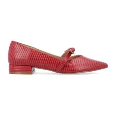 The Cait block heel flats from Journee Collection will pull your entire look together with their mary jane style and pointed toe. To keep you looking and feeling like the queen you are, their luxe vegan leather, textured material, faux lizard, and strap bow detail will add the perfect amount of style to do just that. Their slip-on closure will is perfect for easy entrance.Closure Type: Slip-OnShoe Heel Height: 1 InchUpper/Outer Base Material: 100% PolyuretheneShoe Lining Material: PolyurethaneS… Red Ballet Flats For Evening, Chic Red Ballet Flats For Formal Occasions, Chic Red Ballet Flats For Formal Events, Red Ballet Flats For Work, Red Flats For Spring Evening, Red Flats For Evening Spring Events, Red Flats For Evening In Spring, Chic Red Ballet Flats For Work, Red Pointed Toe Ballet Flats For Spring