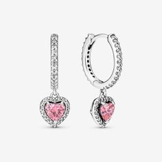 Sparkling Halo Heart Hoop Earrings | Sterling silver | Pandora US Pandora Bracelet Charms Ideas, Pandora Earrings, Pandora Pink, Pandora Heart, Charms Pandora, Heart Hoop Earrings, Jewelry Accessories Ideas, Pandora Bracelet Charms, Jewelry Lookbook