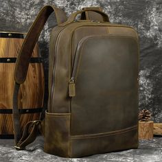 TSB91 Cool Backpacks For Men's - Leather Vintage Laptop Bag | Touchy Style Vintage Laptop Bag, Cool Backpacks For Men, Leather Travel Backpack, Leather Computer Bag, Vintage Leather Backpack, Business Laptop Bag, Leather Backpack For Men, Leather Laptop Backpack, Computer Backpack