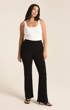 We love a good flare and this pant effortlessly transitions from the office to daily life. This chic high rise pant features a slim fit throughout the hips, a kick flare, and our fave detail; the supportive feel from the durable, stretchy fabric. Z SUPPLY Women's Do It All Flare Pant, Black, Large Lounge Bra, Flare Pant, Kick Flares, High Rise Pants, Stretchy Fabric, Flare Pants, Love A, Daily Life, The Office