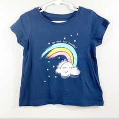 Navy Blue Short Sleeve Rainbow Tee From Gap. Size 3t. New With Tags! Cute Gap Cotton T-shirt, Playful Cotton T-shirt By Gap, Playful Gap Short Sleeve T-shirt, Playful Summer Tops By Gap, Cute Blue Cotton Shirt, Playful Summer Tops From Gap, Cute Gap Crew Neck Top, Playful Gap Tops For Summer, Playful Gap Summer Tops