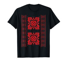 PRICES MAY VARY. Traditional Romanian folk art motifs form the Olt region. Oltenia Romania embroidery tradition proud romanian novel. Lightweight, Classic fit, Double-needle sleeve and bottom hem Red Embroidered Tops As Gift, Red Embroidered Tops Gift, Red Embroidered Top For Gift, Gift Red Embroidered Top, Traditional Black Top With Motif, Traditional Patterned Tops With Motif, Red Folk Style Tops For Festivals, Romanian Folk Art, Folk Art Motifs