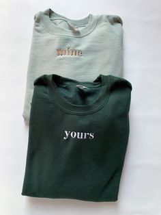 ✰Embroidered ✰UNISEX✰Hand drawn and designed✰Super soft and comfy! Relaxed Fit Embroidered Tops For Loungewear, Casual Embroidered Loungewear T-shirt, Casual Embroidered T-shirt For Loungewear, Basic Relaxed Fit Top With Custom Embroidery, Green Embroidered Tops For Winter, Basic Cotton Tops With Custom Embroidery And Relaxed Fit, Green Cotton Sweater With Screen Print, Green Embroidered Crew Top, Green Long Sleeve T-shirt With Custom Embroidery