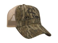 a camo trucker hat with the oil tech logo on it