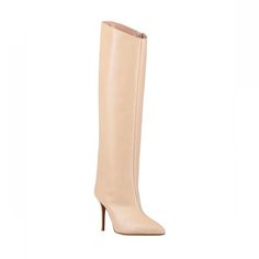 Tan Originally $1697.00 Sold Out 3.9in Stiletto Heel Boot Height: 17.39in Boot Width: 15.22 Never Worn W/Box Luxury Boots With Reinforced Heel For Office, Luxury Office Boots With Reinforced Heel, Beige Leather-lined Pointed Toe Boots, Beige Pointed Toe Boots With Leather Lining, Luxury Heeled Boots With Leather Lining For Party, Luxury Boots With Sculpted Heel For Office, Chic Formal Snip Toe Boots, Elegant Fitted Heeled Boots For Cocktail, Luxury Pointed Toe Boots With Leather Sole