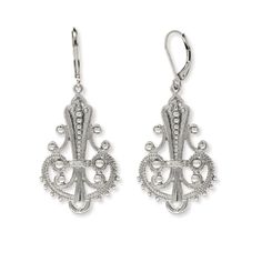 Feel like a queen with these ornamental drop earrings. A perfect set of earrings for both evening and daytime attire, these intricate designed lever back earrings will make heads turn! Available In Silver Tone And 14K Gold Dipped Measurements: 1.92"L x 0.78"W Lever Back 1928 Jewelry Collection From the vaults of rich European capitals to the antique laden attics of old American estates, 1928 Jewelry has created modern replicas of the most beautiful, exquisite vintage jewelry ever made. For those Jewelry Royal, Chic Fashionista, 1928 Jewelry, Vintage Inspired Jewelry, Gold Dipped, Silver Drop Earrings, Gold Drop Earrings, The Chic, Vintage Inspired