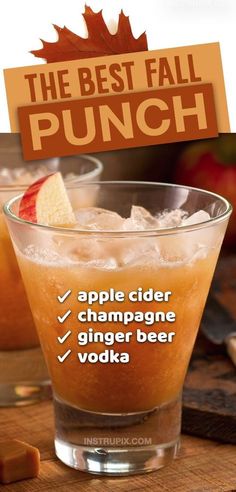 the best fall punch recipe for apple cider, ginger beer, vodka and more