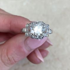 13842 F5 K Color Diamond, European Cut Diamond Engagement Ring, European Cut Diamond Ring, Antique Diamond Engagement Rings, Edwardian Ring, Cushion Cut Diamond, Antique Diamond Rings, Antique Ring, Cushion Cut Diamonds