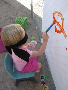 During the five senses unit our kids paint with blindfolds on. Our Five Senses Preschool, Senses Crafts For Toddlers, Five Senses Crafts For Toddlers, Preschool Senses, Homeschooling Elementary