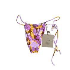 Stone Fox Swim River Bikini Bottom Women’s Xs Retro Bloom Print $88 19 Fitted Purple Swimwear For Vacation, Fitted Purple Swimwear For Beach Season, Fitted Lavender Beach Bottoms, Lavender Beachwear Bottoms For Summer, Fitted Lavender Beachwear Bottoms, Fitted Lavender Bottoms For Beachwear, Fitted Purple Bottoms For Poolside, Purple Tie-side Bottom Swimwear For Beachwear, Purple Tie-side Bottom Swimwear For Spring