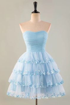 Best Homecoming Dresses, Back To School Dress, Bat Mitzvah Dresses, Cute Formal Dresses, School Dance Dresses, Dress Light Blue, School Dress, Prom Dresses For Teens