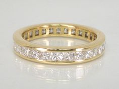 Vintage Diamond Eternity Band - Princess Cut Diamond Eternity Band – 18K Yellow Gold - 1.50 Carats Diamond Total Weight - Appraisal Included by lonestarestates on Etsy https://www.etsy.com/listing/490367788/vintage-diamond-eternity-band-princess Gia Certified Gold Diamond Wedding Ring, Luxury Yellow Gold Eternity Band Channel Set, Luxury Gold Eternity Band With Channel Set, Luxury Gold Channel Set Eternity Band, Gia Certified Fine Jewelry Eternity Band For Wedding, Gia Certified Gold Wedding Jewelry, Elegant Gia Certified Eternity Band For Formal Occasions, Yellow Gold Channel Set Eternity Band For Wedding, Formal Gia Certified Eternity Band Fine Jewelry